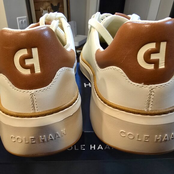 Cole Haan GrandPro Topspin Sneaker - Ivory/Caramel Mens Sz 10 US [C39656] NEW - Picture 6 of 14